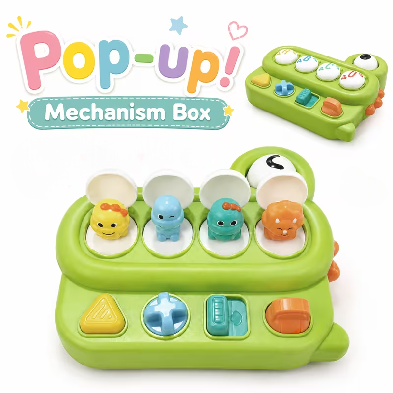 Dinosaurs Pop-Up Toys Front & Side View