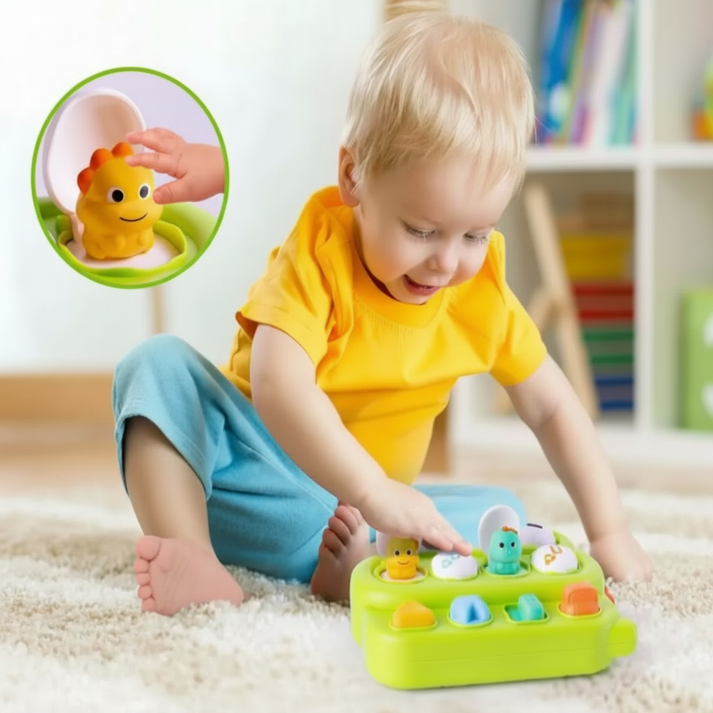 Dinosaurs Pop-Up Toys Toddler Pressing the Button with Surprise