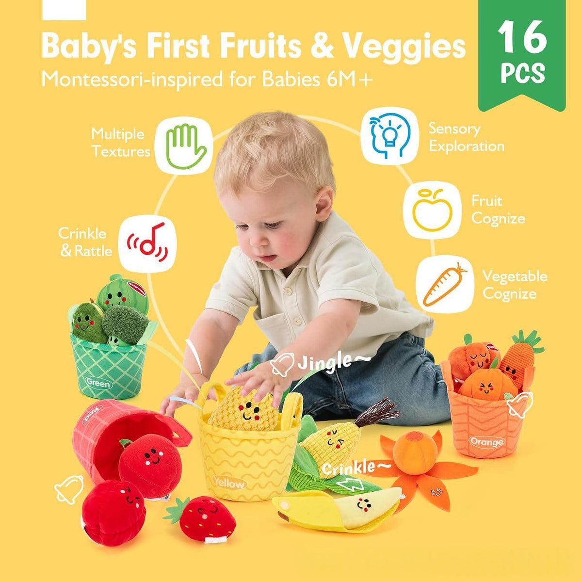 Baby with Montessori Fruit & Veggie Toy