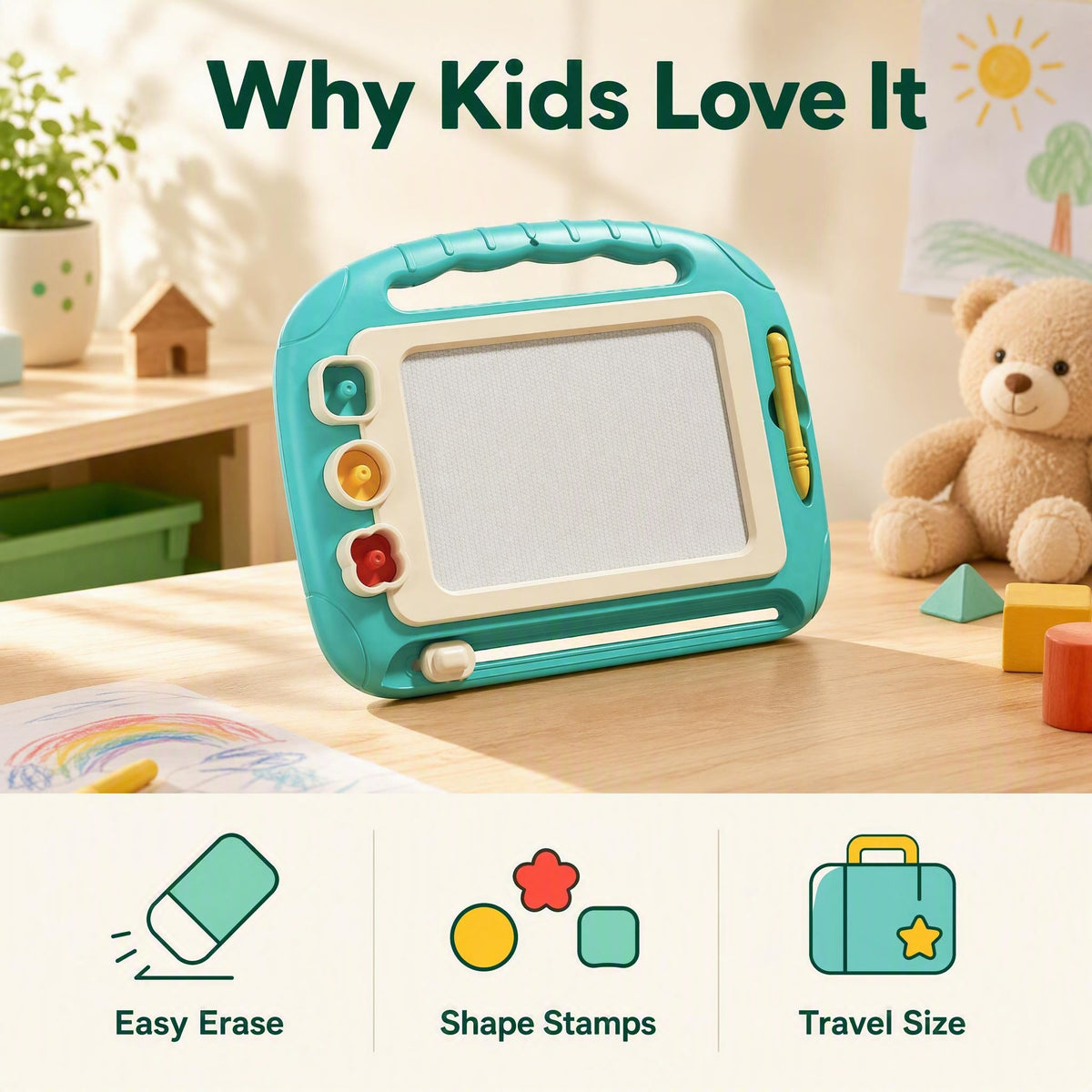 Magnetic Drawing Board kids love it
