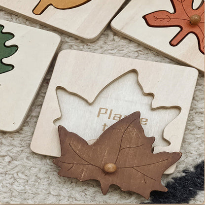 Maple Leaf Puzzle Pieces on Board