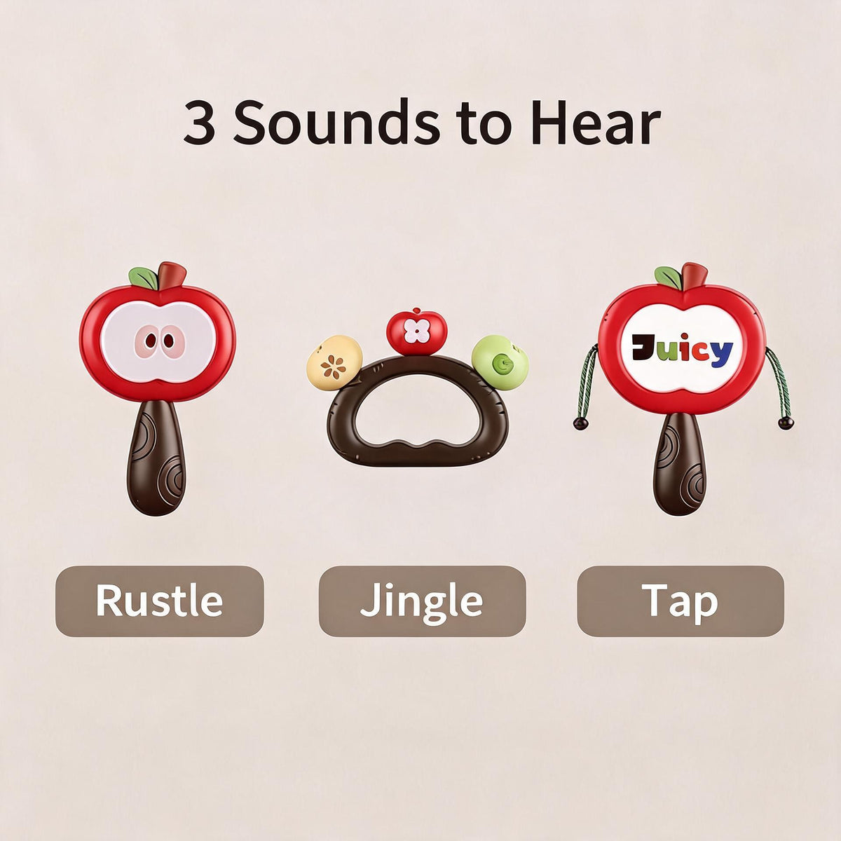 3 sounds of rattle shaker grasping toy 