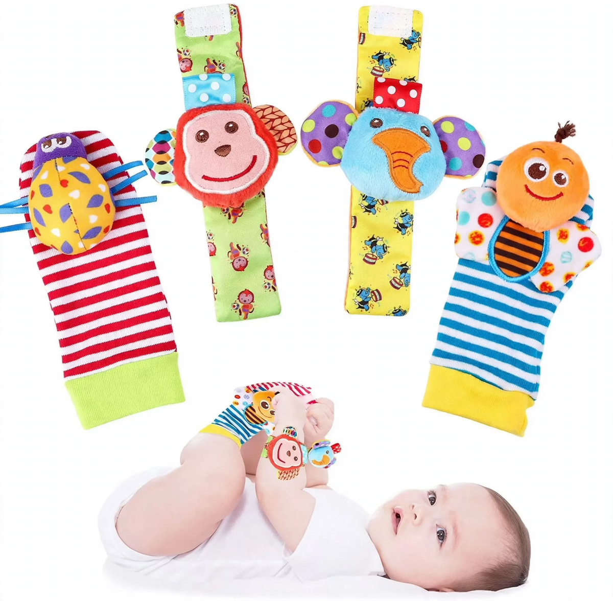 Baby Wrist & Foot Rattle Set
